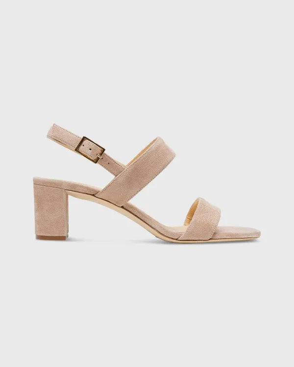 Flash Sale Ann Mashburn Double-Strap Block Heel Dune Suede