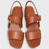 Online Ann Mashburn Double-Strap Buckle Block Heel English Tan Leather