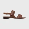 Outlet Ann Mashburn Double-Strap Woven Sandal Brown Leather