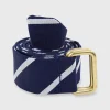 Online Sid Mashburn D-Ring Belt Navy Buckingham Stripe