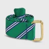 Outlet Sid Mashburn D-Ring Belt Green/Navy/White Brooks Stripe