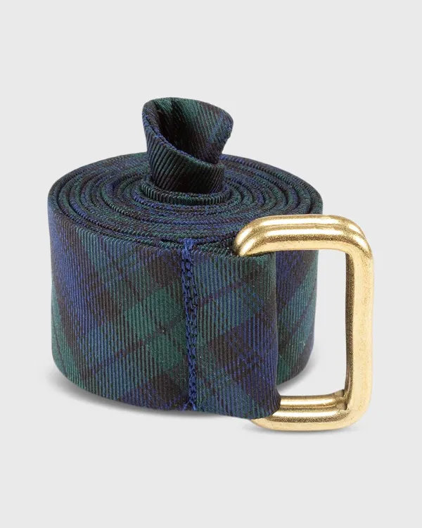 Cheap Sid Mashburn D-Ring Belt Blackwatch Tartan