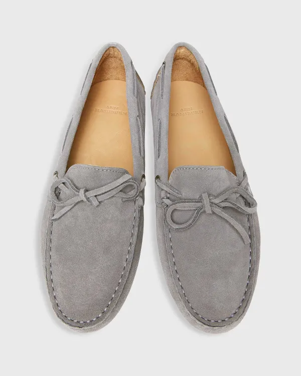 Clearance Ann Mashburn Driving Moccasin Pewter Suede