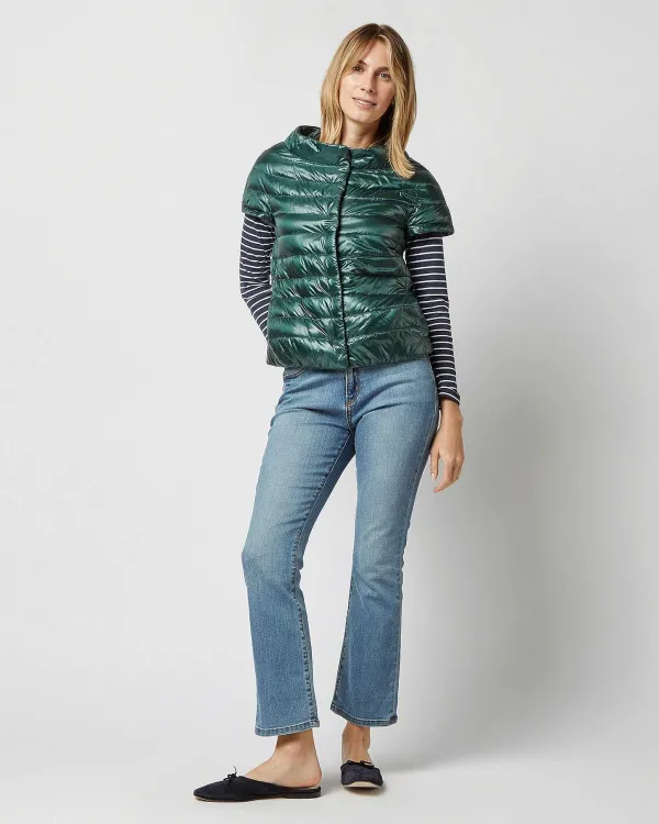 Fashion Herno Emilia Cap-Sleeve Jacket Emerald