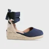 New Castañer Extra Low Carina Espadrille Navy Oxford Canvas