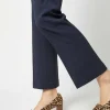 Sale Ann Mashburn Faye Flare Cropped Pant Navy Wool Seersucker