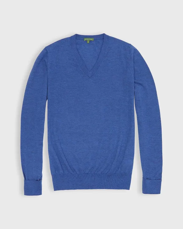 Outlet Sid Mashburn Fine-Gauge V-Neck Sweater Delft Cashmere