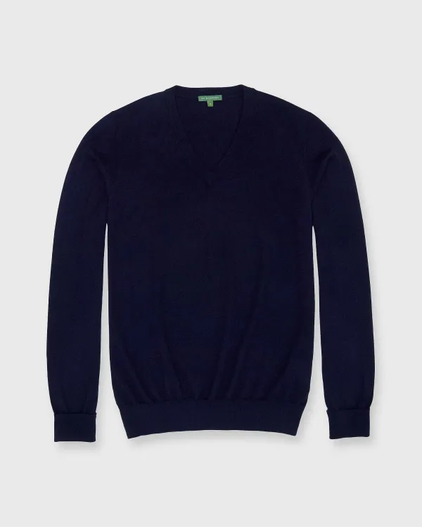 Best Sale Sid Mashburn Fine-Gauge V-Neck Sweater Navy Cashmere