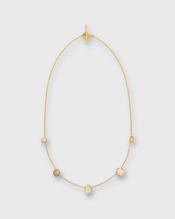 Cheap Grainne Morton Five Mini Charm Necklace Pearl/Gold