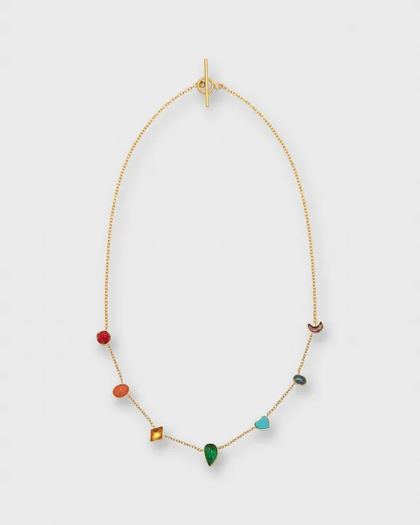 Clearance Grainne Morton Five Mini Charm Necklace Rainbow