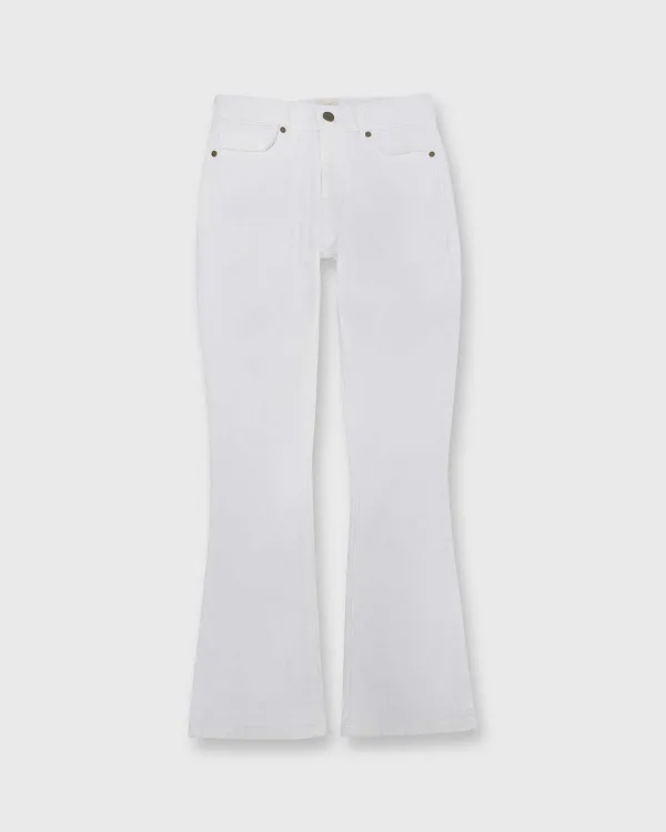 Discount Ann Mashburn Flare Cropped 5-Pocket Jean White Stretch Denim