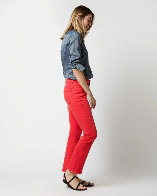 Outlet Ann Mashburn Flare Cropped 5-Pocket Jean Tomato Stretch Denim