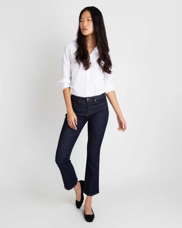 Online Ann Mashburn Flare Cropped 5-Pocket Jean Indigo Stretch Denim