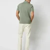 New Sid Mashburn Full-Placket Sweater Sage Cotton