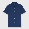 Discount Sid Mashburn Full-Placket Sweater Heather Marine Cotton