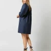 Store Ann Mashburn Genevieve Dress Navy Poplin