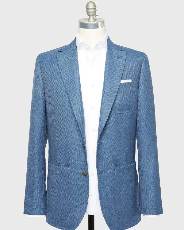 Best Sale Sid Mashburn Ghost Blazer Dusty Blue Hopsack