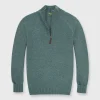 Shop Sid Mashburn Half-Zip Sweater Heather Pine Cashmere