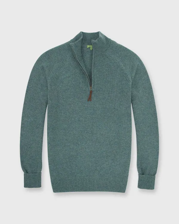 Shop Sid Mashburn Half-Zip Sweater Heather Pine Cashmere