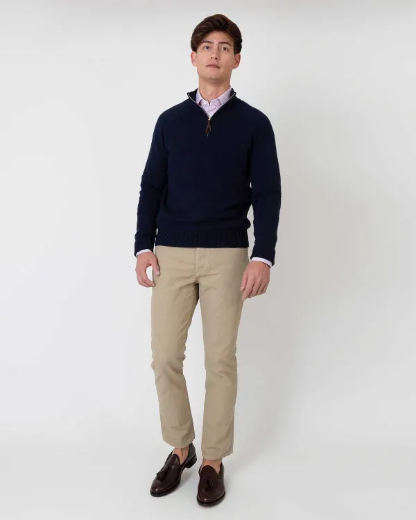 Sale Sid Mashburn Half-Zip Sweater Navy Cashmere