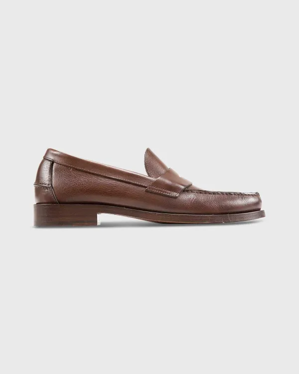 Discount Sid Mashburn Handsewn Penny Loafer Chocolate Grain Leather