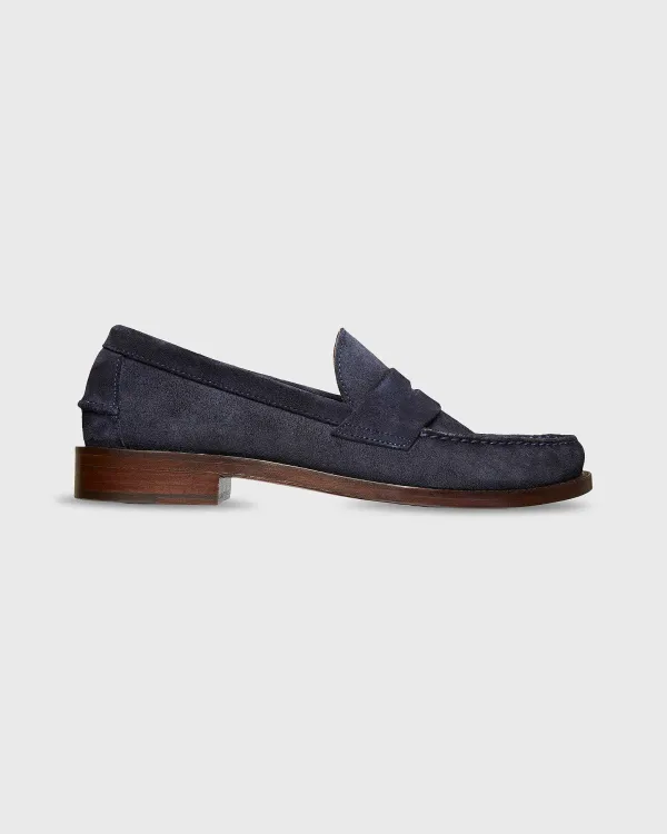 Cheap Sid Mashburn Handsewn Penny Loafer Navy Suede