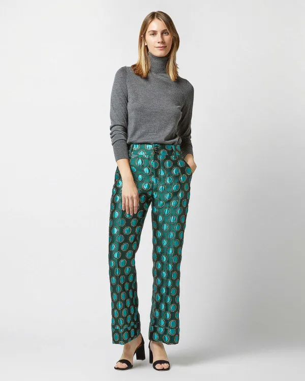 Clearance La DoubleJ Hendrix Pant Winter Sun Emerald Jacquard