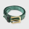 Hot Sid Mashburn 1 3/8" Hornback Crocodile Belt Green