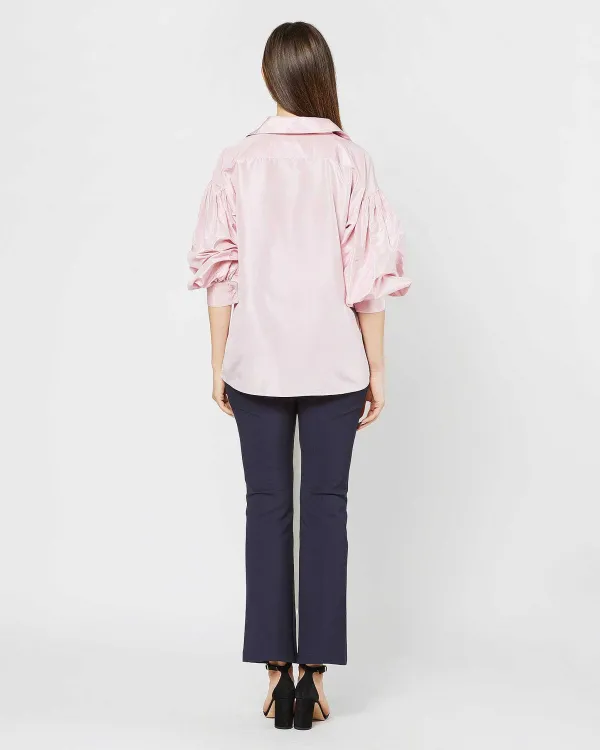 Online Ann Mashburn Iris Top Light Pink Silk Taffeta