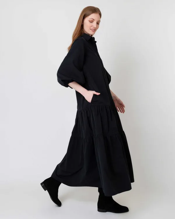 Hot Ann Mashburn Isla Shirtdress Black Poplin