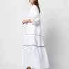 Flash Sale Ann Mashburn Isla Shirtdress White Poplin With Multi Ric Rac