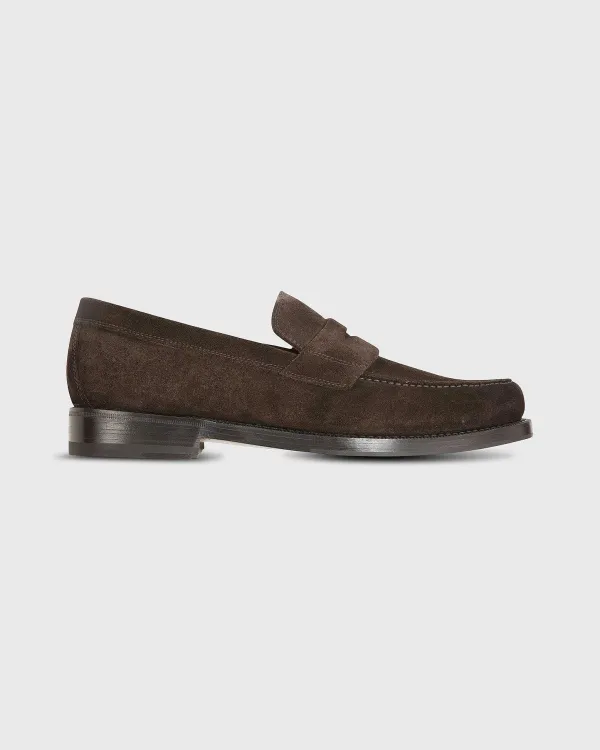 Shop Sid Mashburn Italian Penny Loafer Chocolate Suede