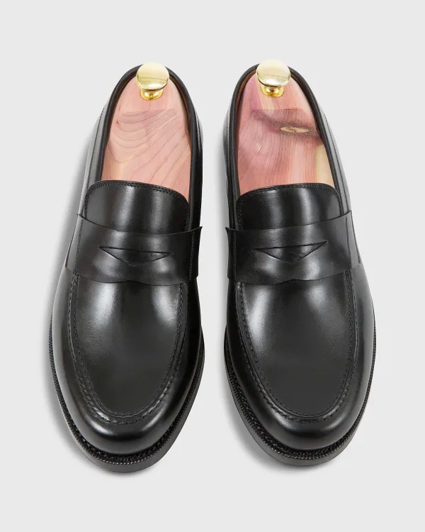 Cheap Sid Mashburn Italian Penny Loafer Black Calfskin