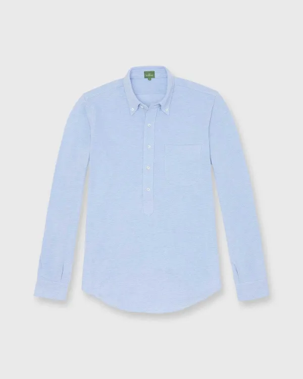 Outlet Sid Mashburn Knit Button-Down Popover Shirt Sky Oxford Pima Pique