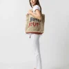 Outlet the Jacksons Large Bon Jour Tote Natural/Blue/Red