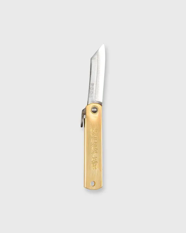 Discount Nagao Kanekoma Knife Large Higonokami Folding Knife Brass