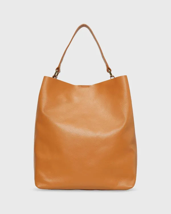 Cheap Ann Mashburn Large Hobo Bag Camel Leather