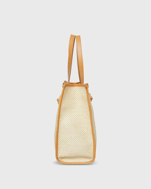 New Ann Mashburn Laura Tote Champagne Raffia