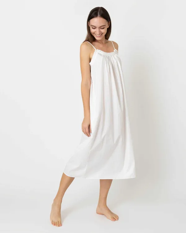 Clearance Ann Mashburn Lena Slip White Silky Cotton Lawn