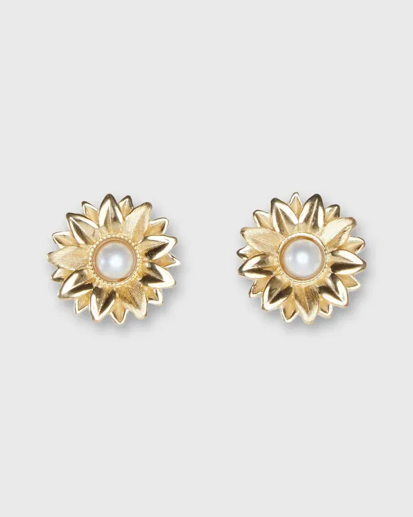 Online Of Rare Origin Limoncello Micro Earrings Gold/Pearl