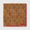 Best Petronius Linen Print Pocket Square Orange Multi Mosaic