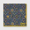 Store Petronius Linen Print Pocket Square Navy Multi Mosaic