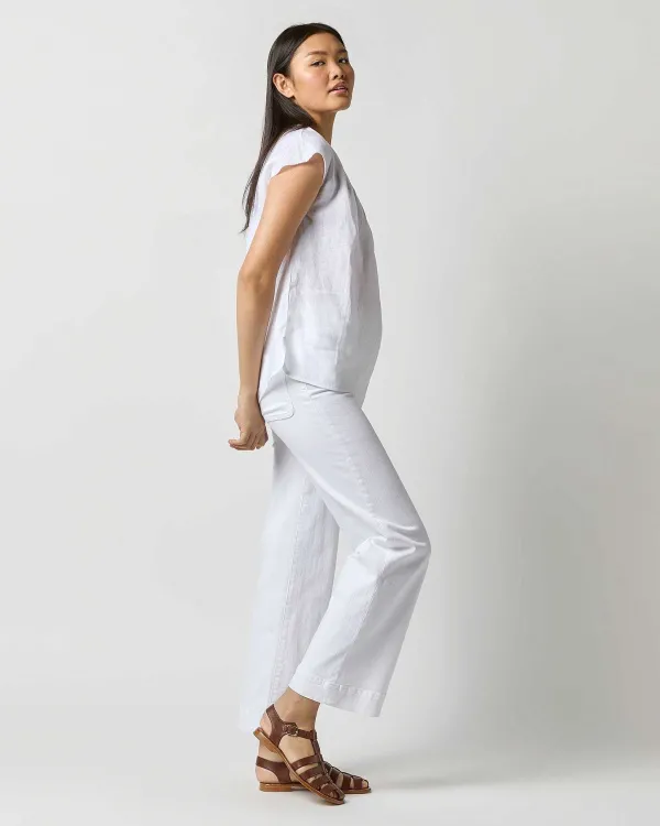 Best Sale Ann Mashburn Lisette Top White Sahara Linen