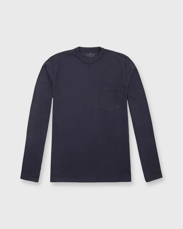 Fashion Sid Mashburn Long-Sleeved Pocket Tee Navy Heavy Jersey