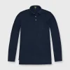 Online Sid Mashburn Long-Sleeved Polo Navy Pima Pique