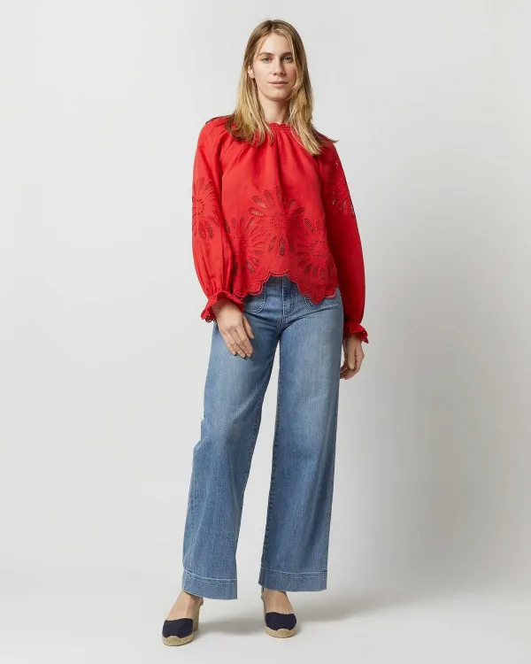 Store Ulla Johnson Louisa Blouse Poppy