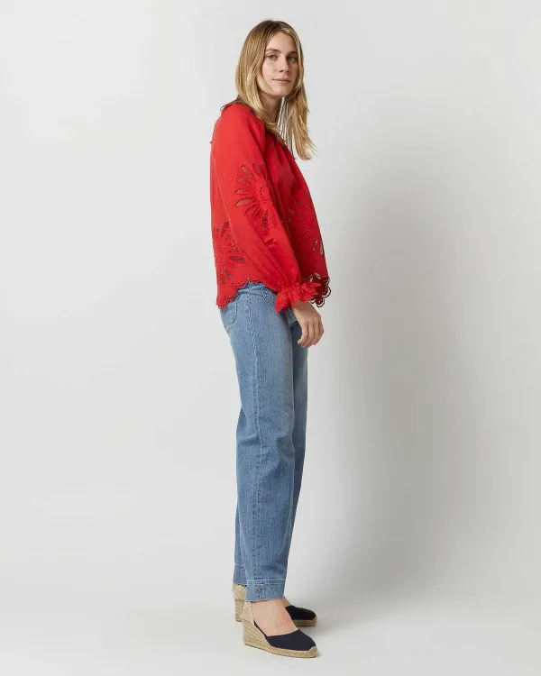 Store Ulla Johnson Louisa Blouse Poppy