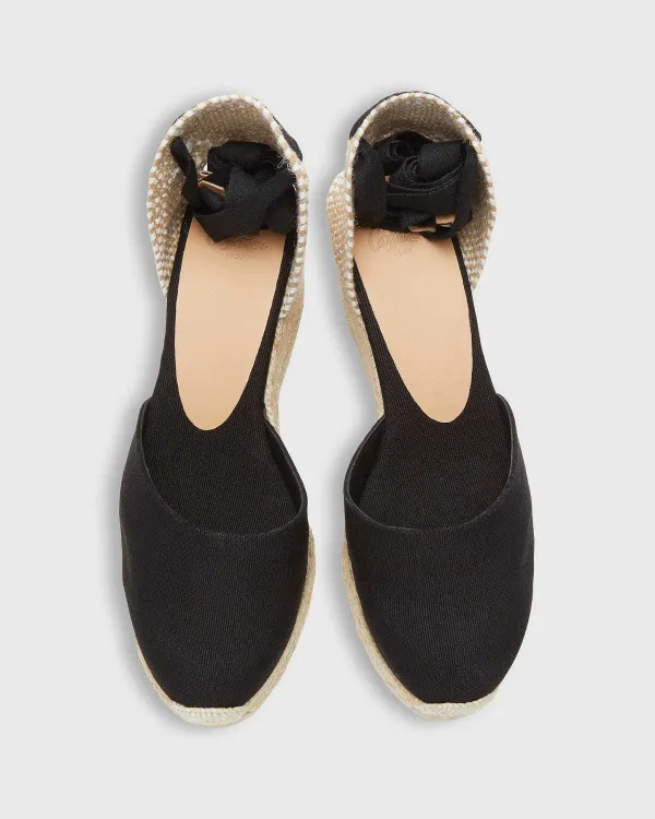 Outlet Castañer Low Carina Espadrille Black Canvas