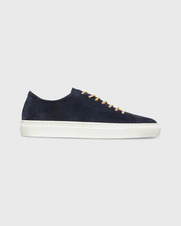 New Sid Mashburn Low-Top Lace-Up Sneaker Navy Suede