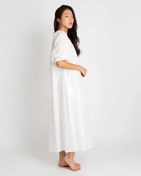 Outlet Ann Mashburn Lucy Nightdress White Cotton Lawn